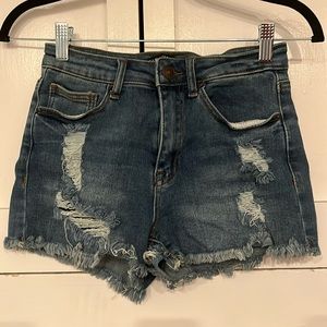 Blue denim shorts